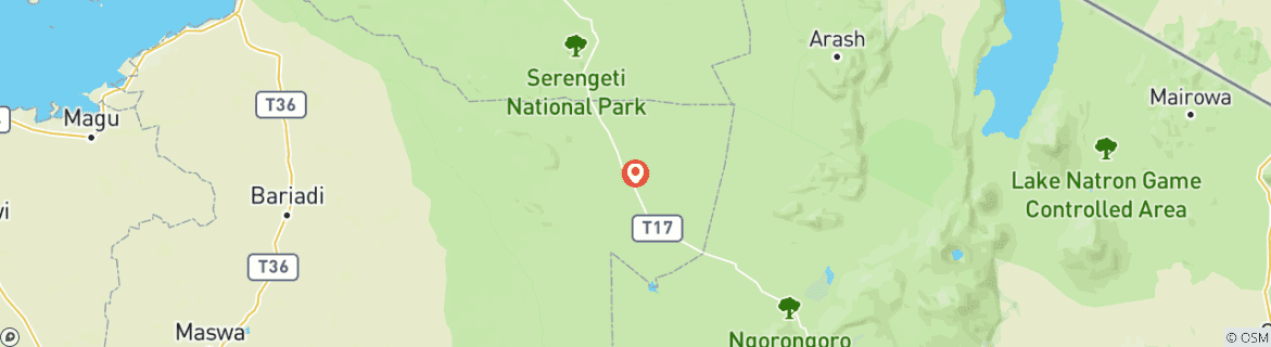 Karte von Die beste 3 Tage Serengeti Heißluftballon-Safari