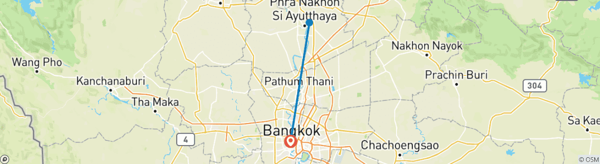 Karte mit der Reiseroute