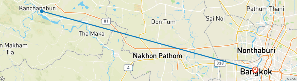 Image d'une carte montrant l'itinéraire du circuit