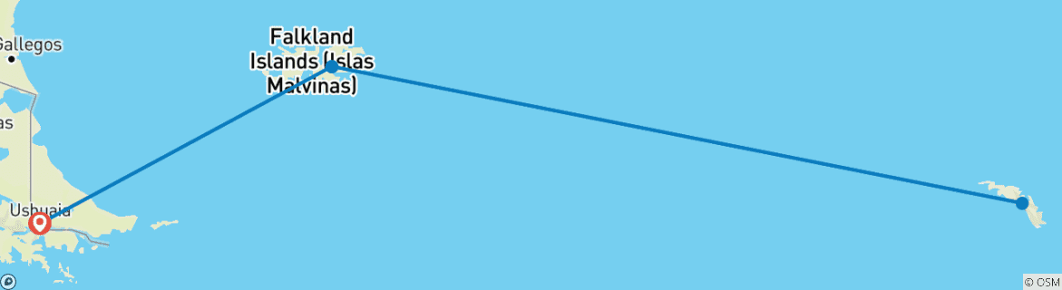 Karte mit der Reiseroute