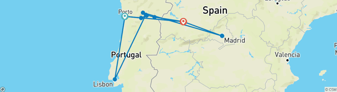 Image d'une carte montrant l'itinéraire du circuit