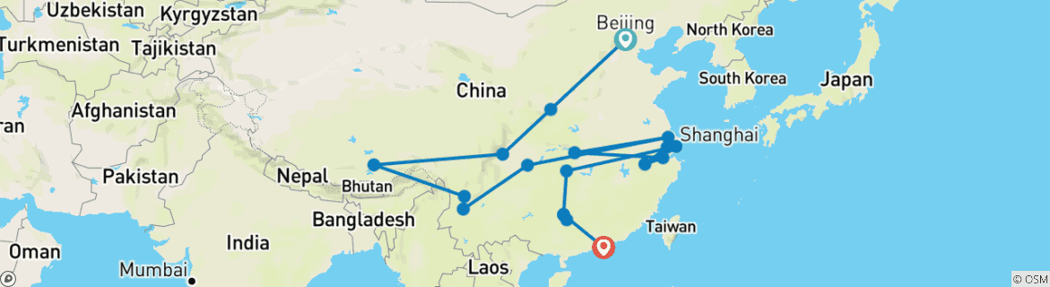 Imagen de un mapa que muestra la ruta del circuito