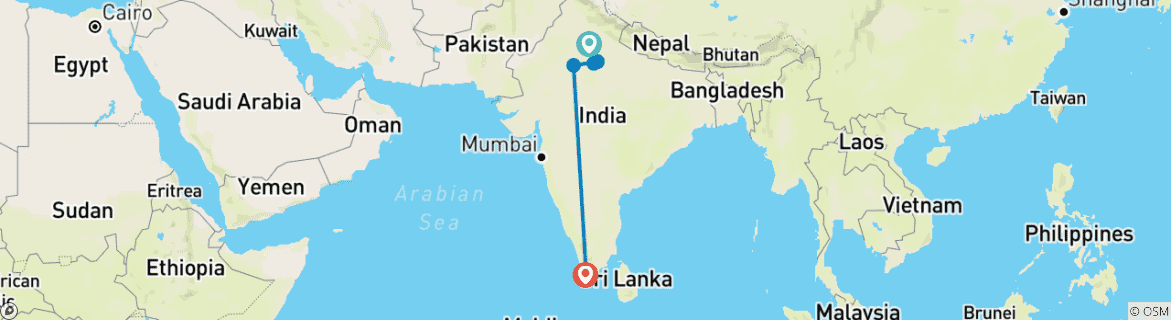 Image d'une carte montrant l'itinéraire du circuit