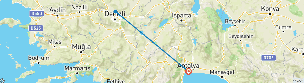Image d'une carte montrant l'itinéraire du circuit