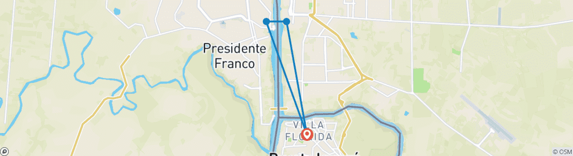Image d'une carte montrant l'itinéraire du circuit