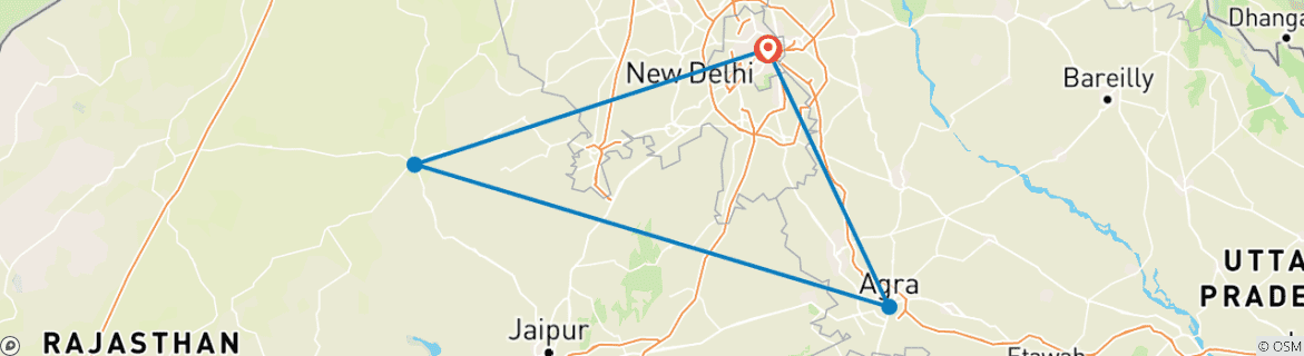 Foto van een kaart met de route van de rondreis