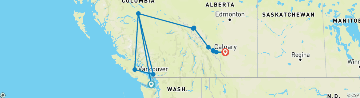 Mapa de Navidad en las Rocosas