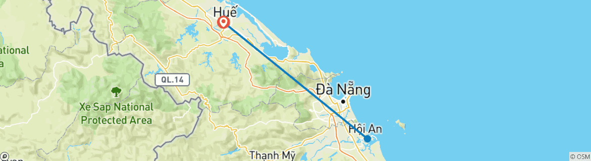 Image d'une carte montrant l'itinéraire du circuit