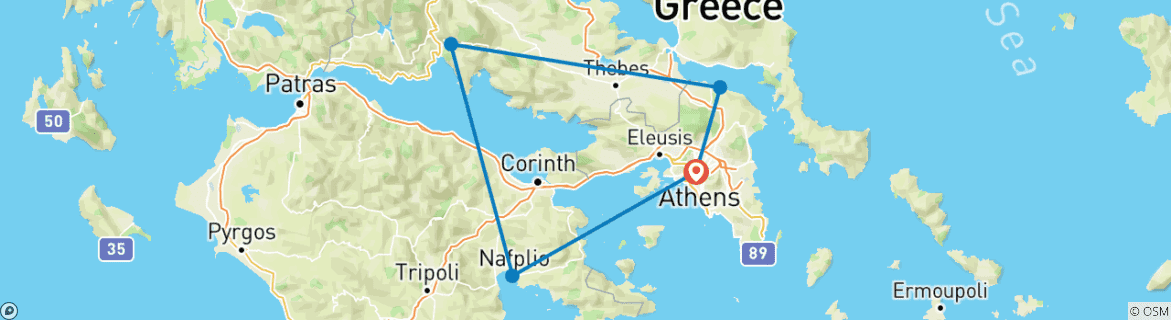 Image d'une carte montrant l'itinéraire du circuit