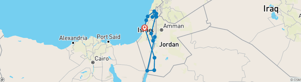 Karte mit der Reiseroute