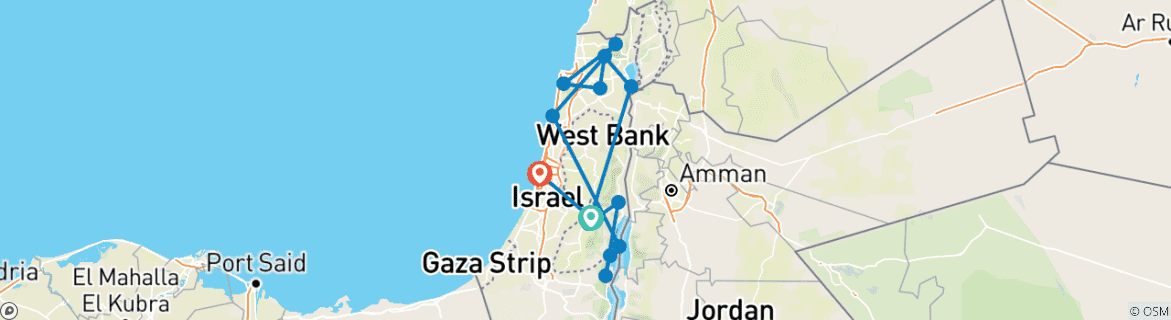 Karte mit der Reiseroute