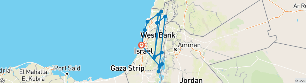 Karte mit der Reiseroute