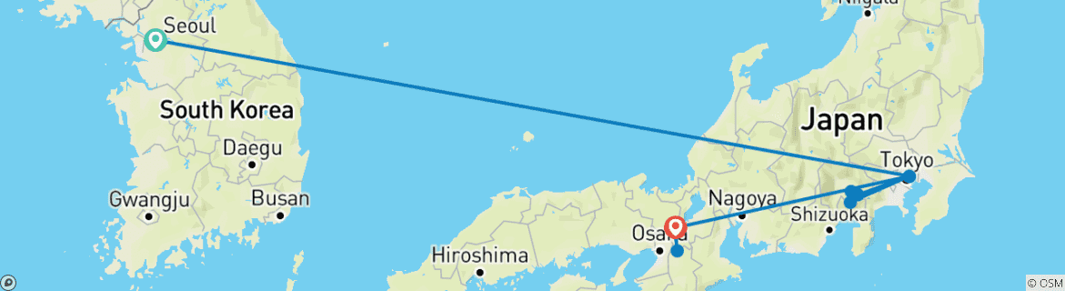Image d'une carte montrant l'itinéraire du circuit