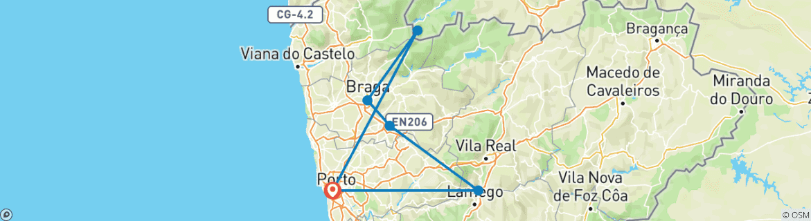 Image d'une carte montrant l'itinéraire du circuit