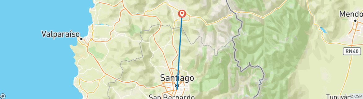 Foto van een kaart met de route van de rondreis