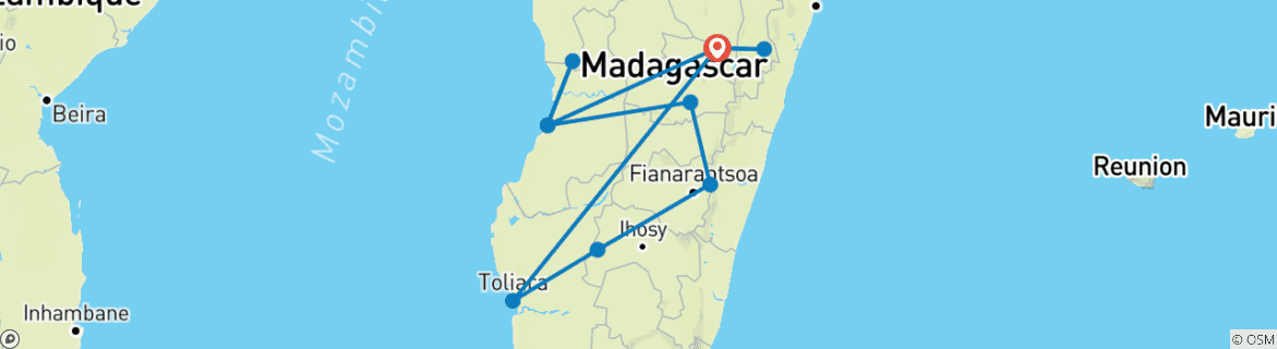 Karte mit der Reiseroute