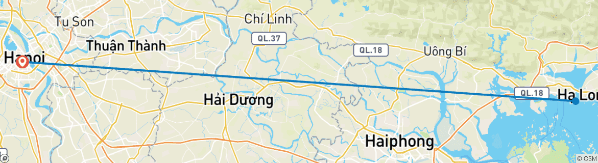 Image d'une carte montrant l'itinéraire du circuit