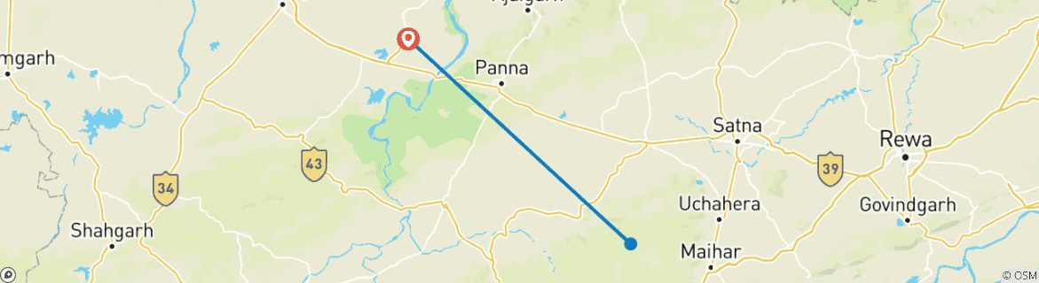 Karte mit der Reiseroute