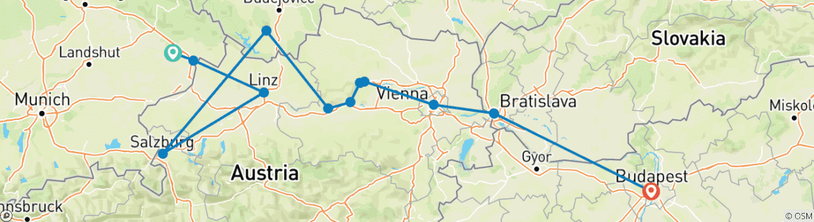 Imagen de un mapa que muestra la ruta del circuito