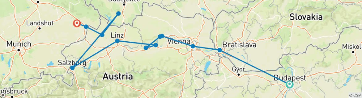 Imagen de un mapa que muestra la ruta del circuito