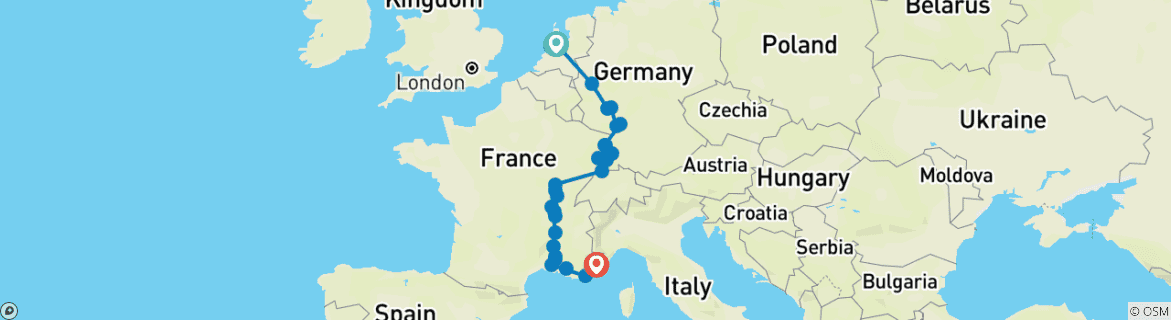 Imagen de un mapa que muestra la ruta del circuito