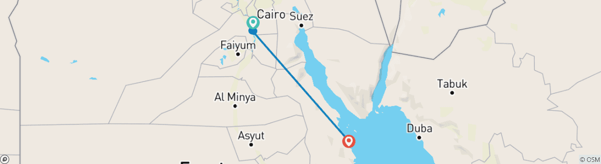 Image d'une carte montrant l'itinéraire du circuit