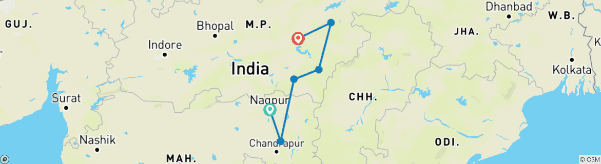 Imagen de un mapa que muestra la ruta del circuito