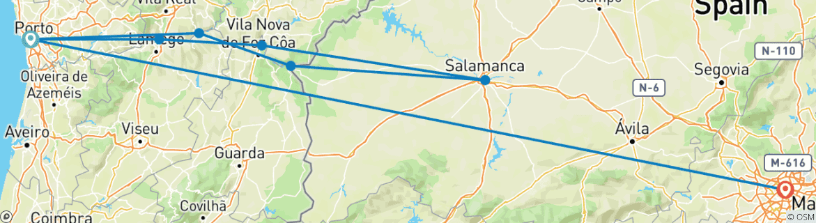 Image d'une carte montrant l'itinéraire du circuit