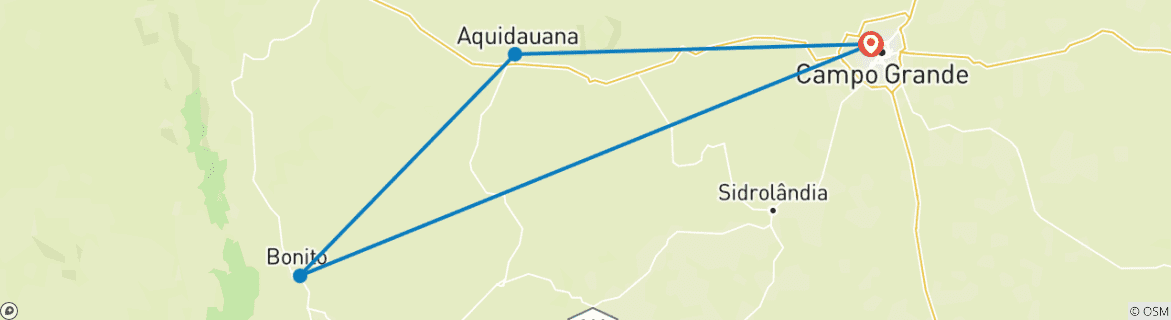 Karte mit der Reiseroute