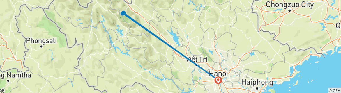 Karte mit der Reiseroute