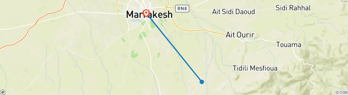 Image d'une carte montrant l'itinéraire du circuit