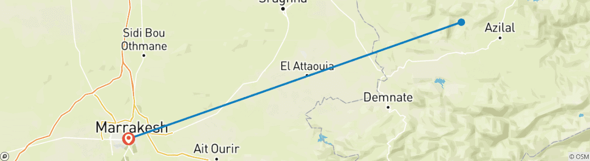 Image d'une carte montrant l'itinéraire du circuit