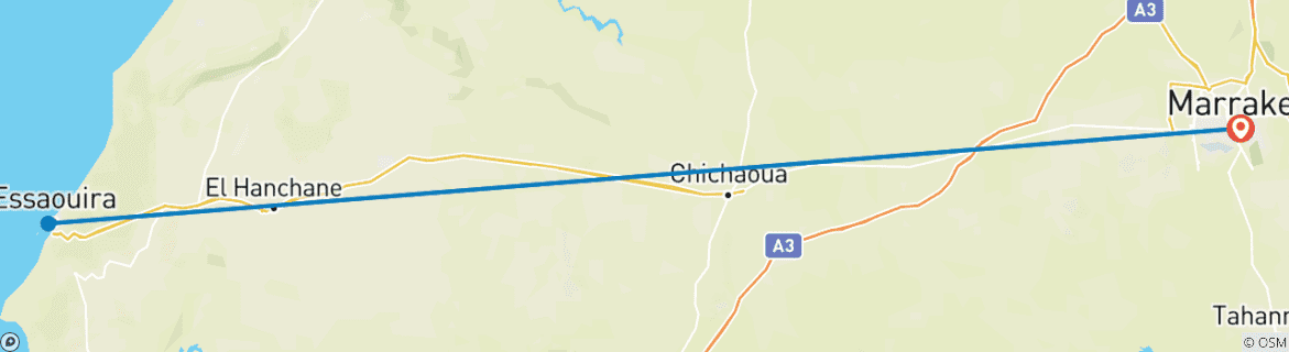 Image d'une carte montrant l'itinéraire du circuit