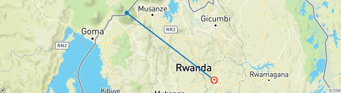 Image d'une carte montrant l'itinéraire du circuit