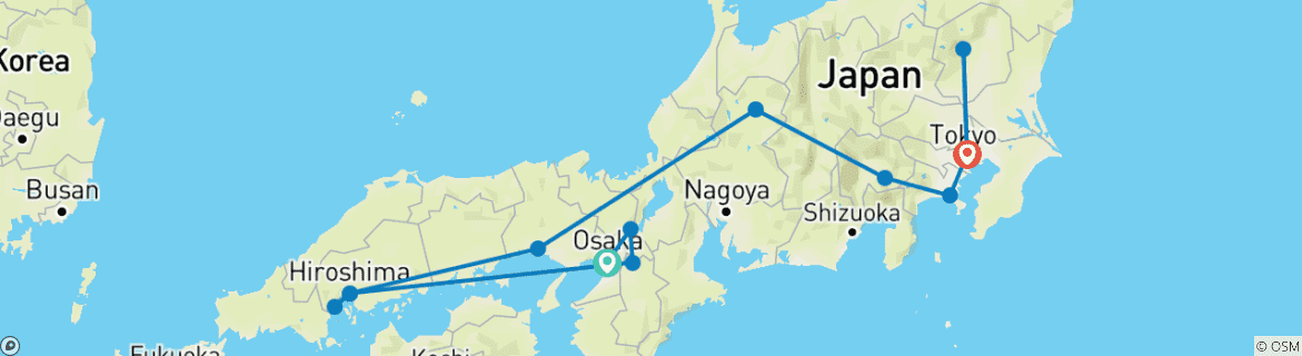 Image d'une carte montrant l'itinéraire du circuit