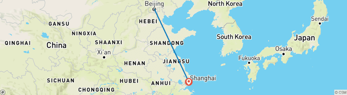 Image d'une carte montrant l'itinéraire du circuit