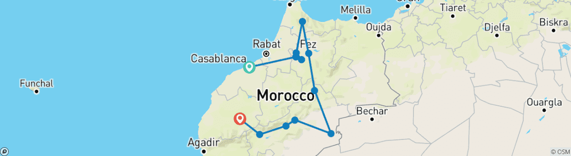 Imagen de un mapa que muestra la ruta del circuito