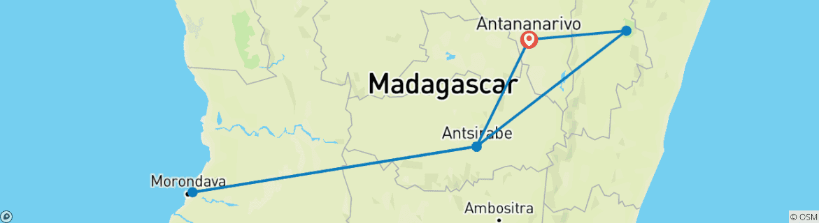Image d'une carte montrant l'itinéraire du circuit