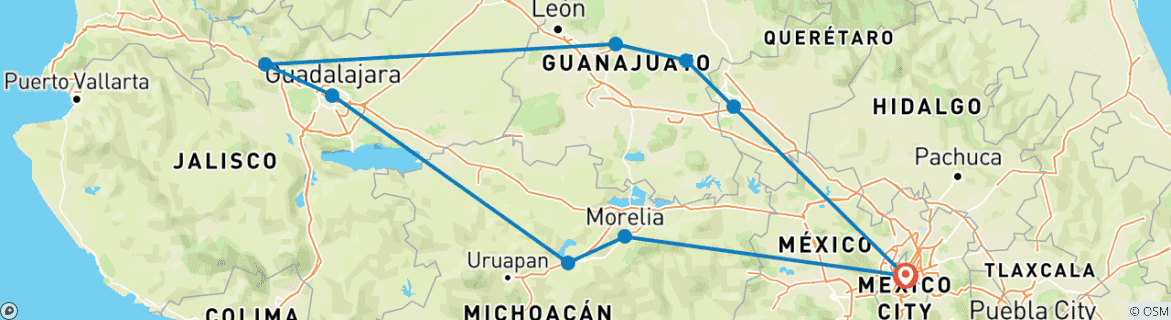 Imagen de un mapa que muestra la ruta del circuito