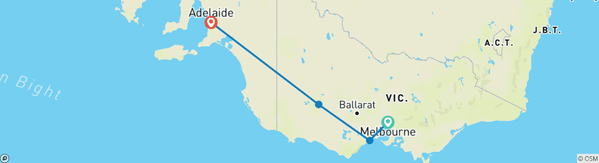 Image d'une carte montrant l'itinéraire du circuit
