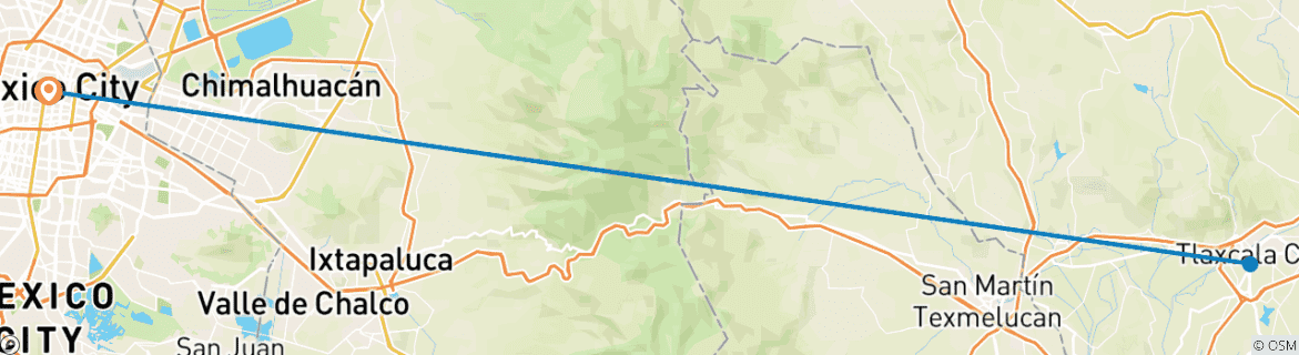 Image d'une carte montrant l'itinéraire du circuit