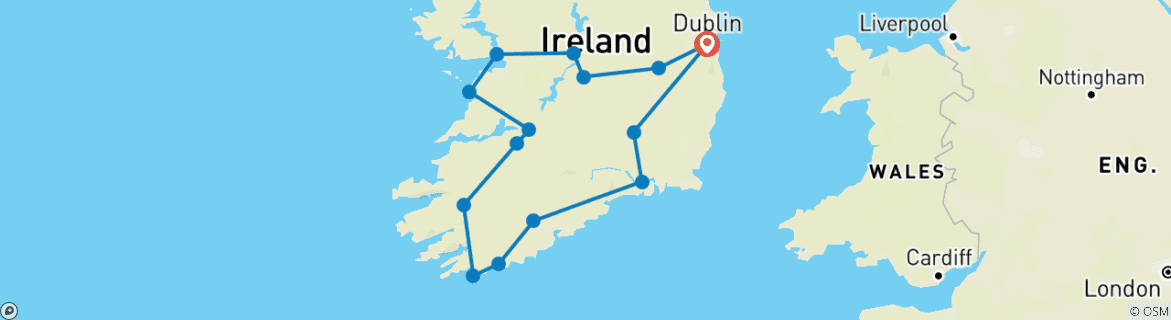 Carte du circuit Le cœur de l'Irlande