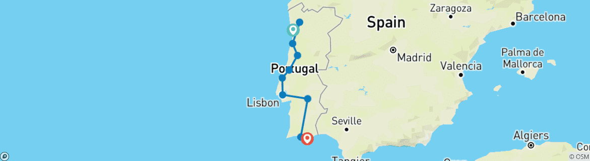 Image d'une carte montrant l'itinéraire du circuit