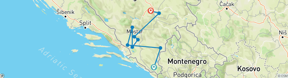 Mapa de Bosnia y Herzegovina al Descubierto