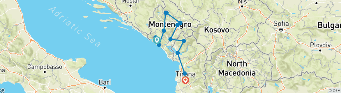 Imagen de un mapa que muestra la ruta del circuito