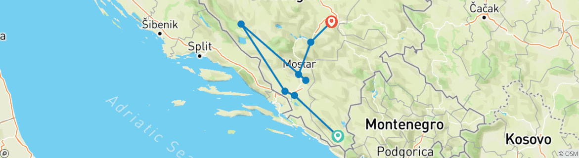 Mapa de Bosnia y Herzegovina: caballos salvajes y lo más destacado de las ciudades