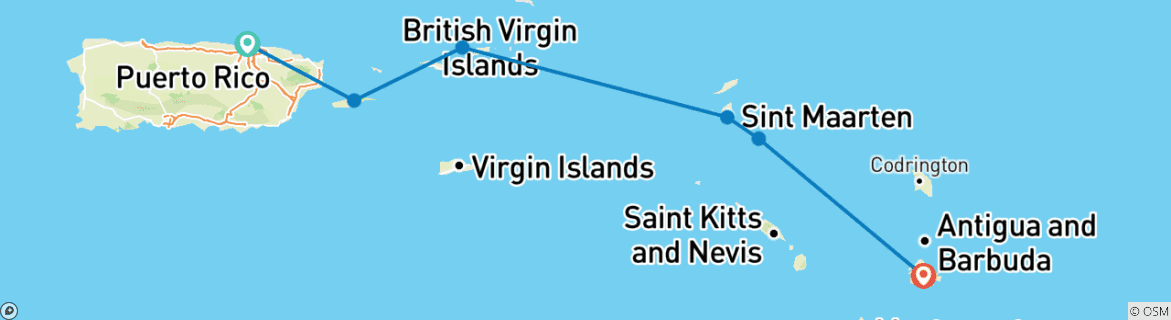 Mapa de Escondites en yate en el Caribe