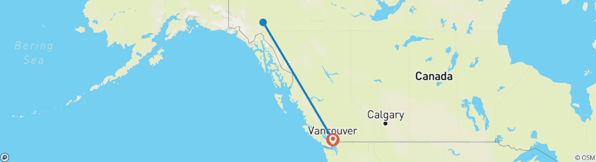 Image d'une carte montrant l'itinéraire du circuit