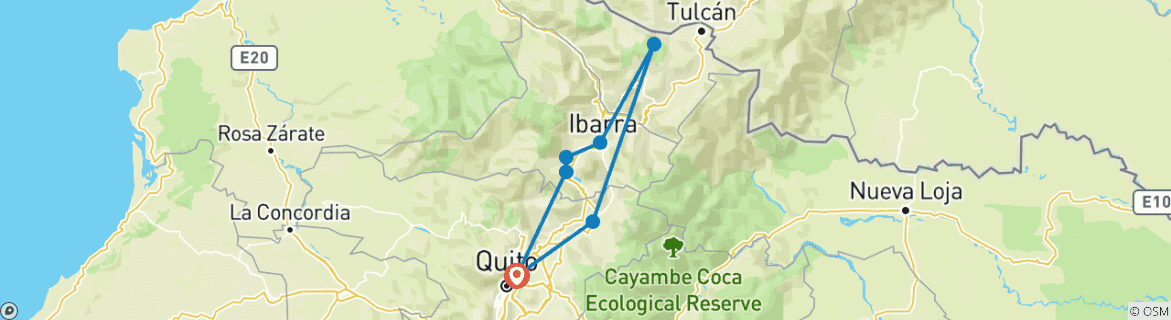 Foto van een kaart met de route van de rondreis