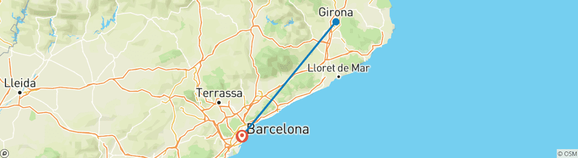 Image d'une carte montrant l'itinéraire du circuit